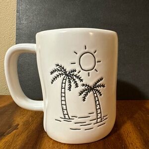 Rae Dunn Artisan Collection LA Ceramic Coffee Cup Mug Yellow Interior